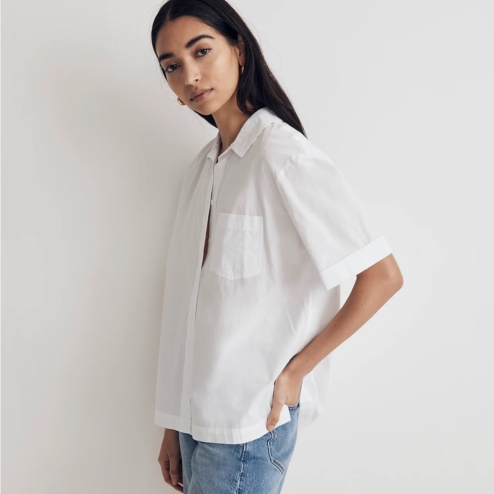 Madewell • NWT • Signature Poplin Short-Sleeve Button-Down Shirt